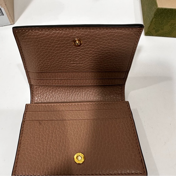 Gucci GG Marmont Taupe Leather Wallet with Gold Logo - Picture 4 of 14